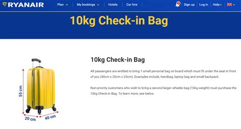 10 kg cabin bag ryanair.